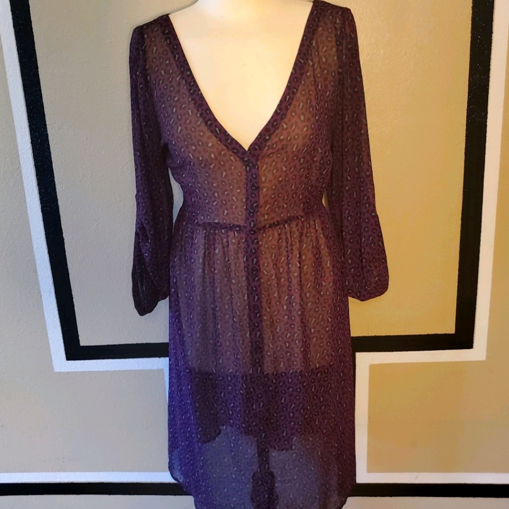 Fun & chic purple leopard duster blouse